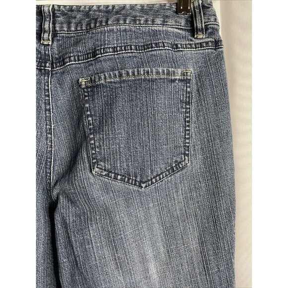 LOFT Ann Taylor Blue Denim Womens Size 10 Solid Low Curvy Straight Jeans - Picture 7 of 8